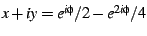 $x+iy=e^{i\phi}/2-e^{2i\phi}/4$